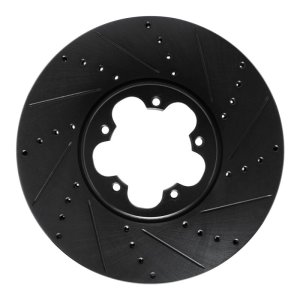 Ford Transit Brake Rotor (1) - Front Right - R1 Concepts - Drilled & Slotted - Black - `14-`19